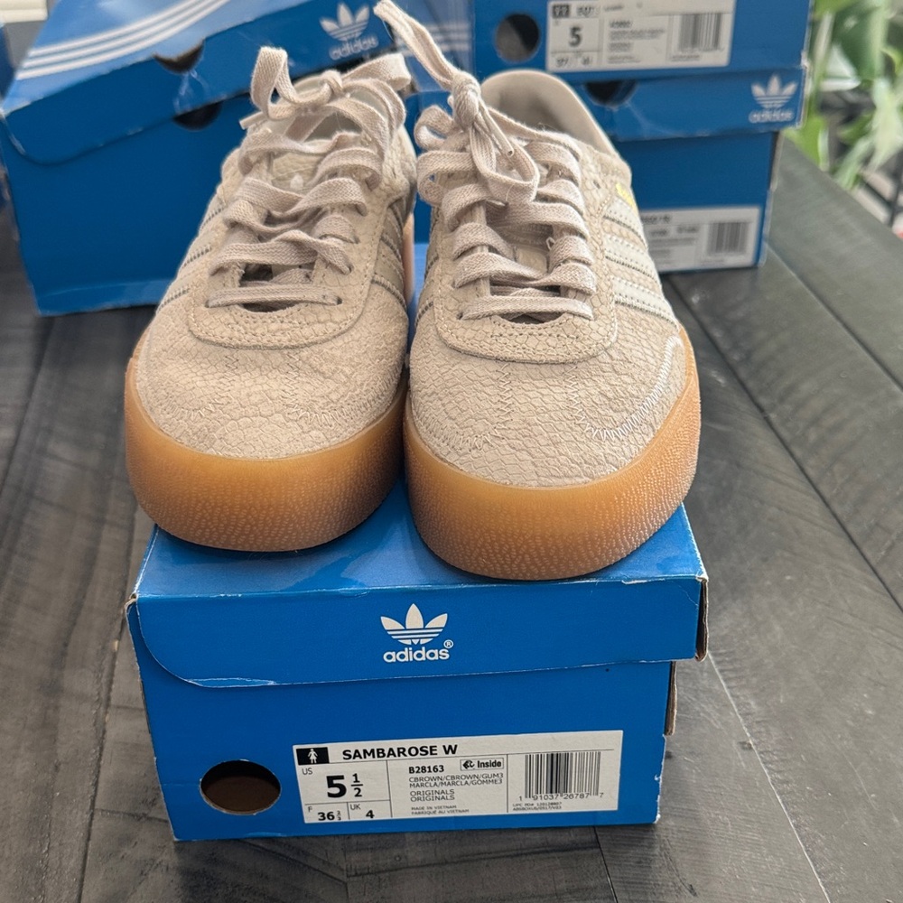 adidas Samba Rose-Blush Suede Sneakers with Gum Sole